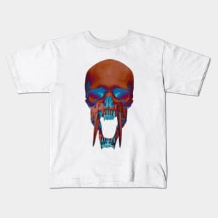 Sabre toothed man skull Kids T-Shirt